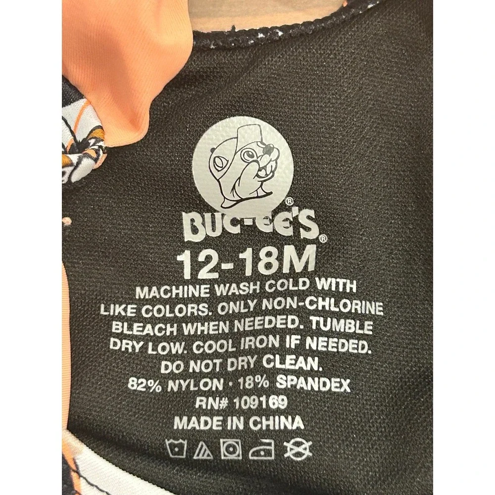 K14 Buc-ee's swimsuit bathing suit 12-18 months beaver beach pool‎ baby girl